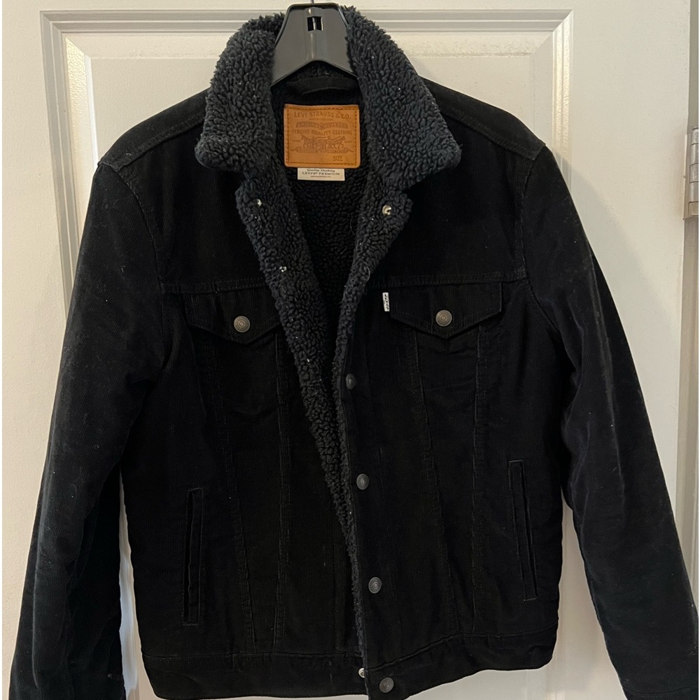 Levi’s corduroy jacket black with Sherpa collar